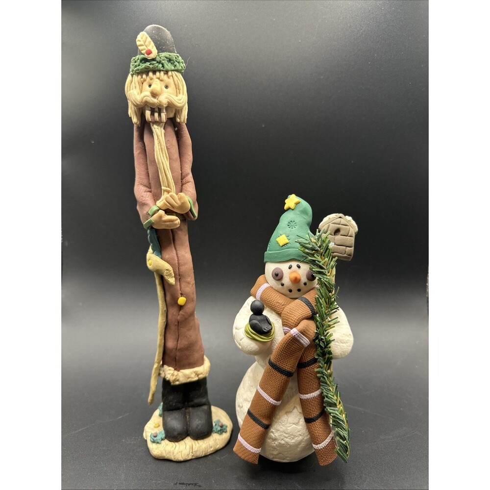 Vintage Pencil Figurine Christmas 11"tall Snowman Figurine 6”tall
